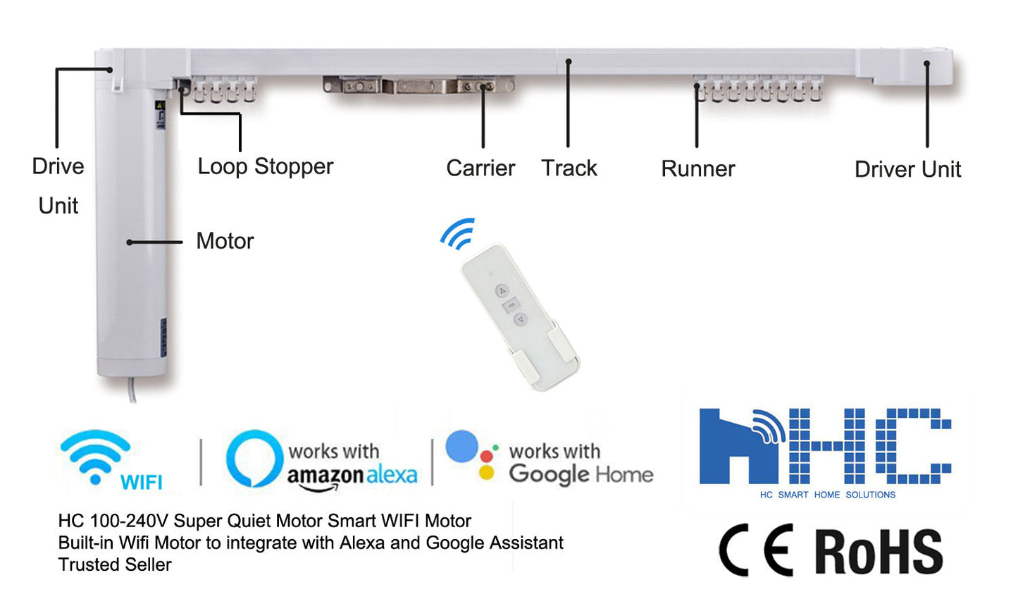 5-Metre Smart Electric Curtain Tracks